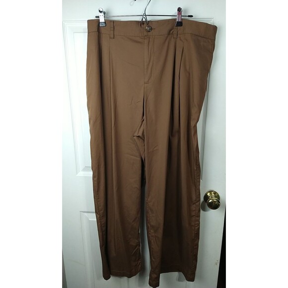 Lands End Woman 20W High Rise Poplin Crisp Chino Wide Leg Pants dress up or down - Picture 1 of 11